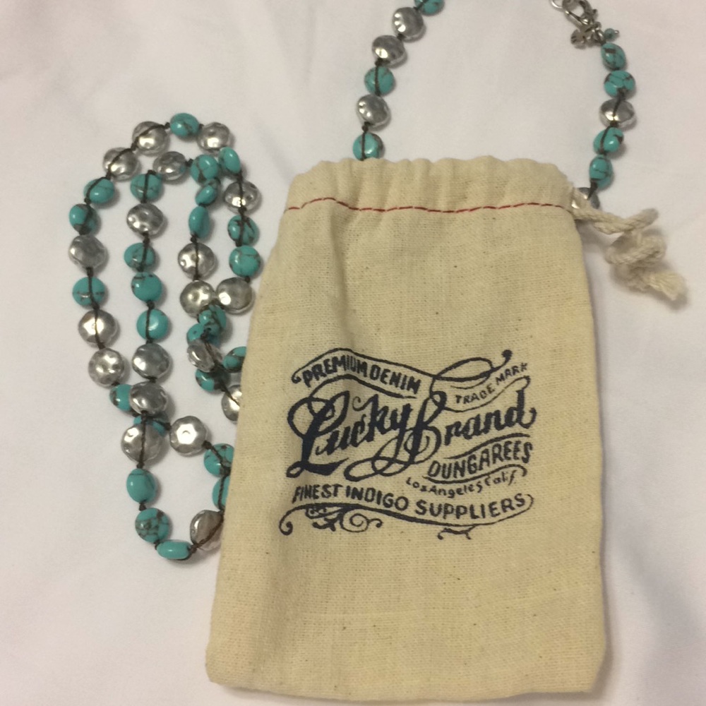 Lucky brand silver and turquoise necklace
